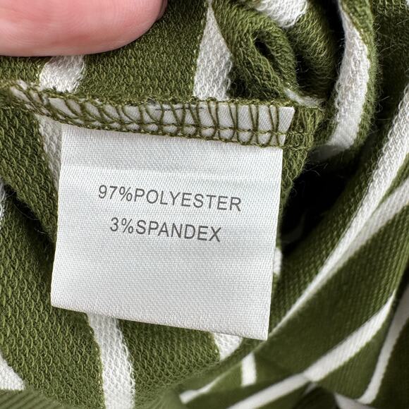 COCO AND MAIN Green White Striped V-Neck Button‎ Down Long Sleeve Cardigan XL - Picture 4 of 7